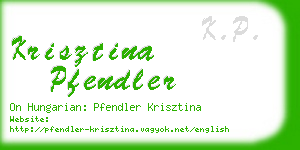 krisztina pfendler business card